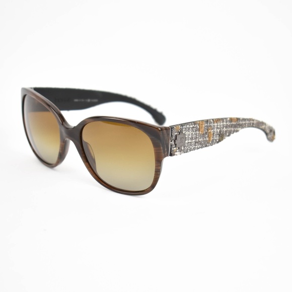 CHANEL Accessories - CHANEL: Brown Tweed & "CC" Polarized Sunglasses jp